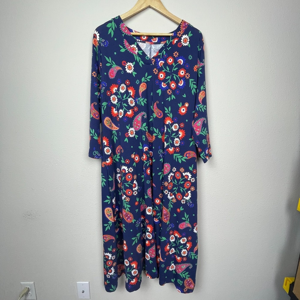 Croft & Barrow Plus XXL Maxi‎ Dress Cotton Blend Comfy Grandmacore Loungewear